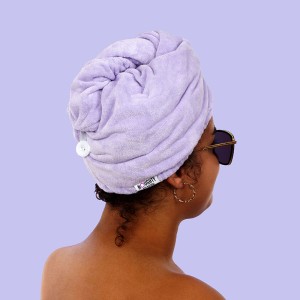 Purple Microfibre Hair Towel